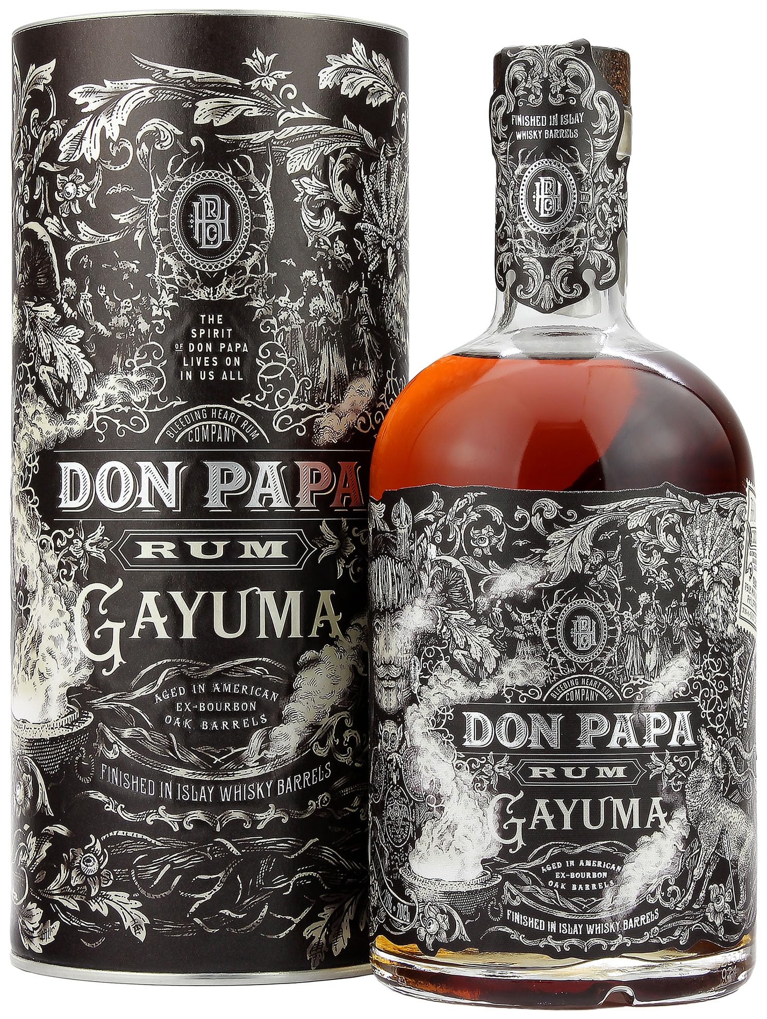 Don Papa Rum Gayuma 0,7L (40% Vol) Rhum Ron aged in american es-bourbon oak Barrels + Geschenkbox