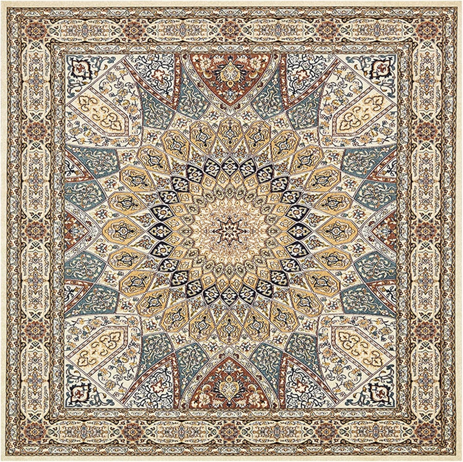 Tapis doux à poils courts 200x200cm idéal pour le salon familial
