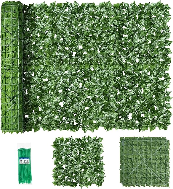 Artificial Ivy Leaf Privacy Fence Screening Roll 1m x 3m ,UV Protected and Fade , Garden Screening for Garden Fence Hedge Wall Decoration