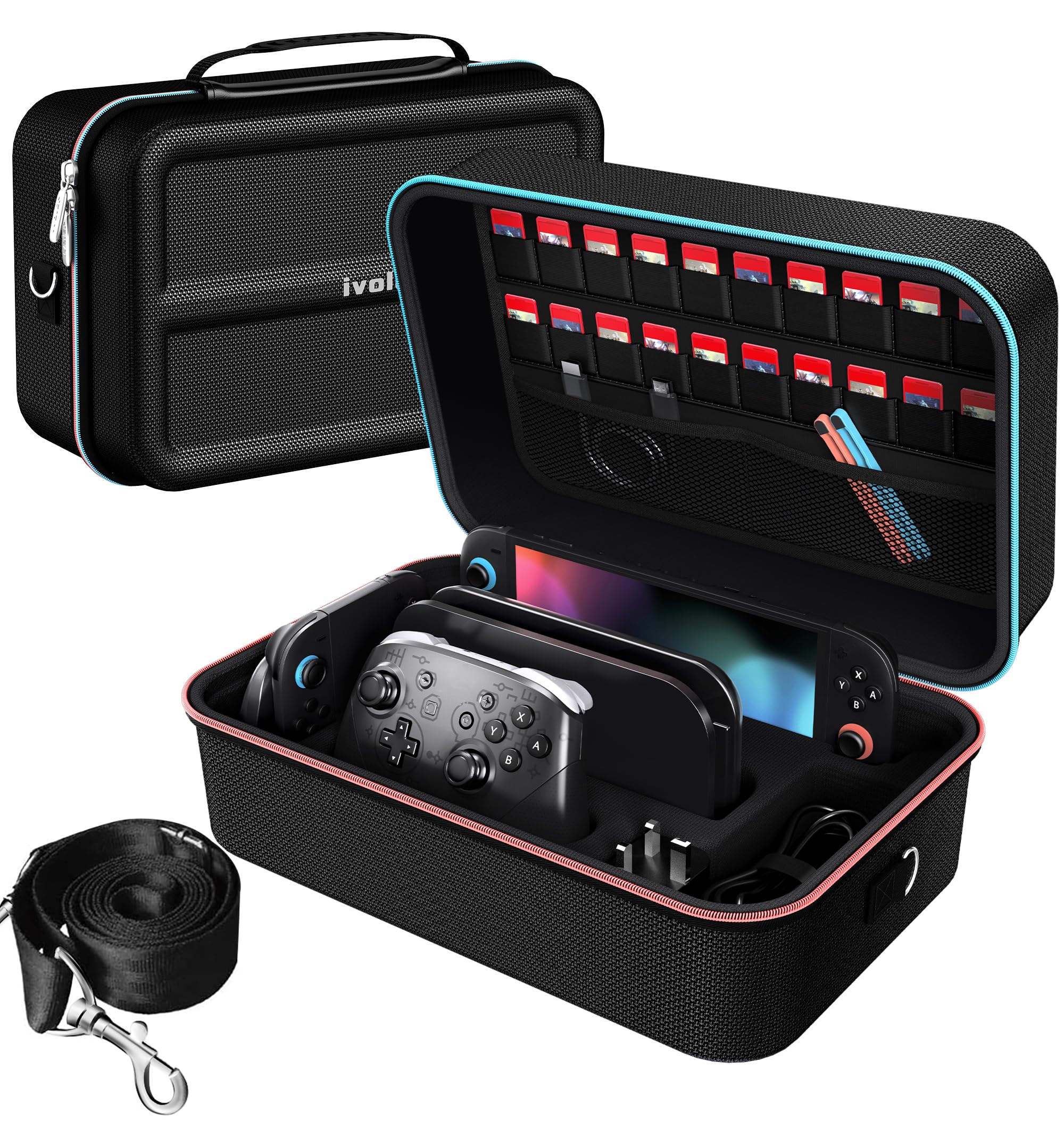 ivoler Tasche Kompatibel mit Nintendo Switch 2 Model 2025, Deluxe Harte Tragetasche Schutz Portable Schutzhülle Hülle Schutztasche für Switch 2 Konsolle, und Andere Zubehör RetroShell DMG