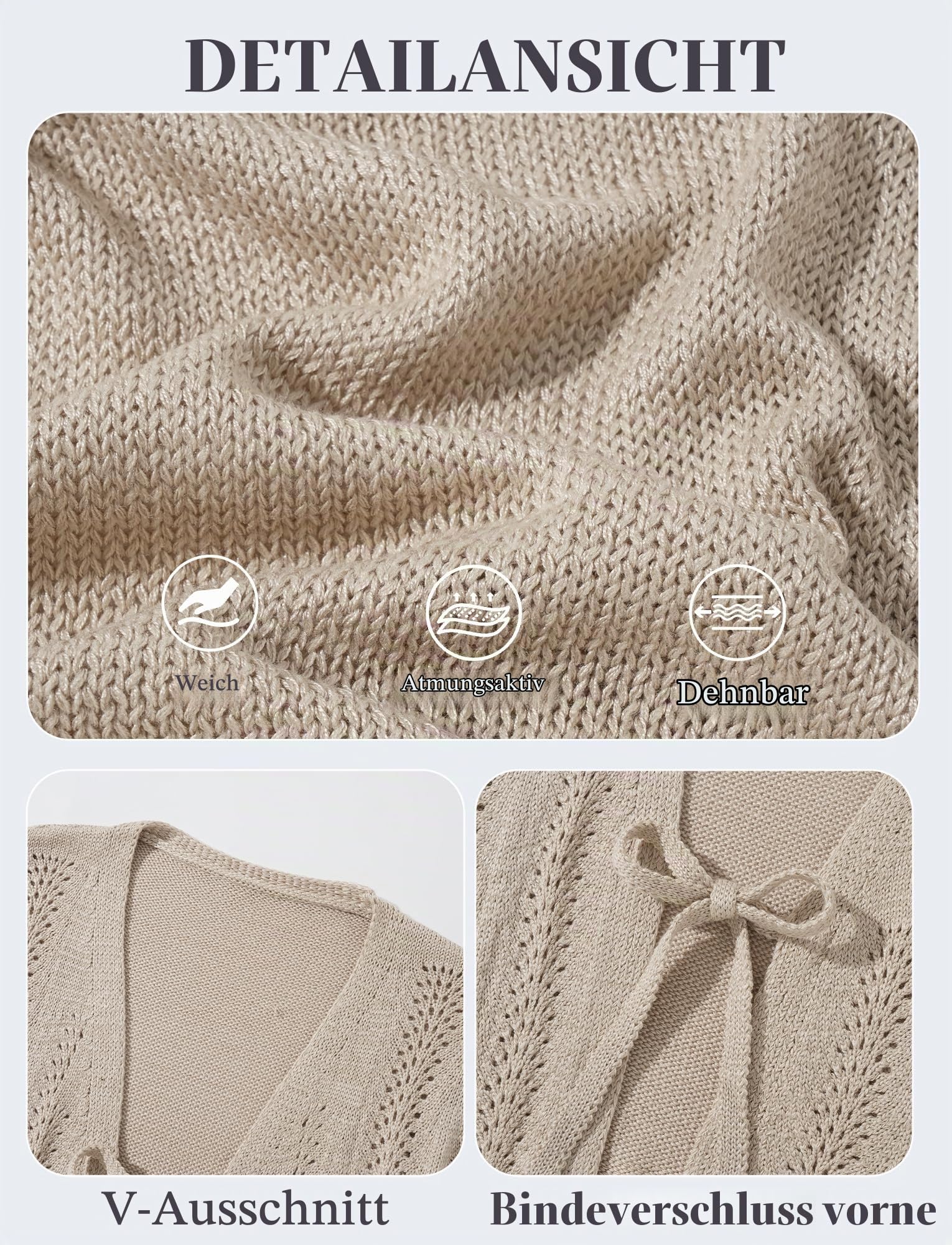 Damen Langärmelige Strickjacke