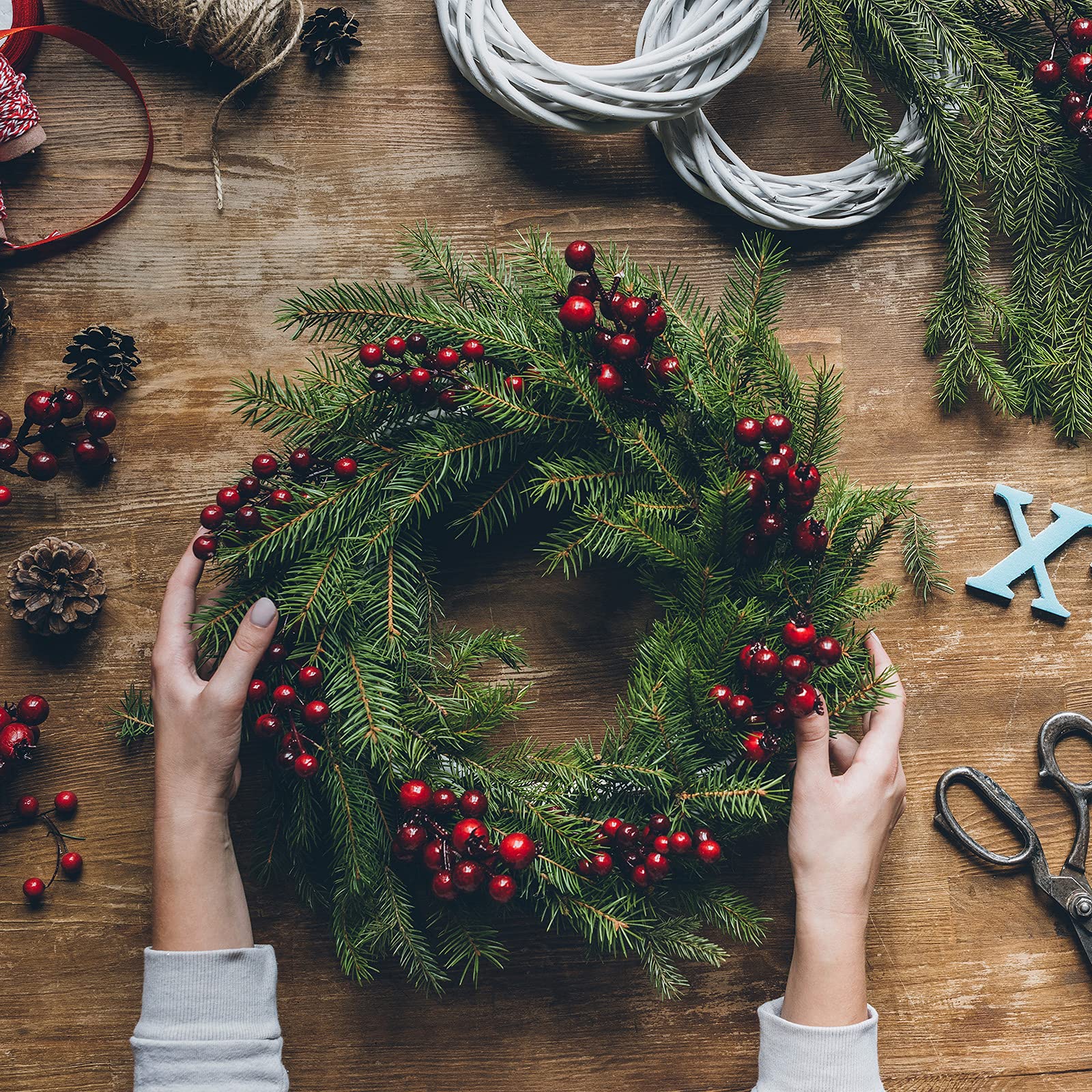 1 Rotolo Di Ve Naturale Ramoscello Ghirlanda Di Natale Fai Da - Foto 13