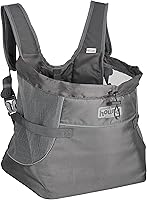Outward Hound PupPak Medium Grey Dog Front Carrier Backpack - Hands-Free for Small Pets up to 20 lbs, Breathable Mesh, Water-Resistant, Padded Straps