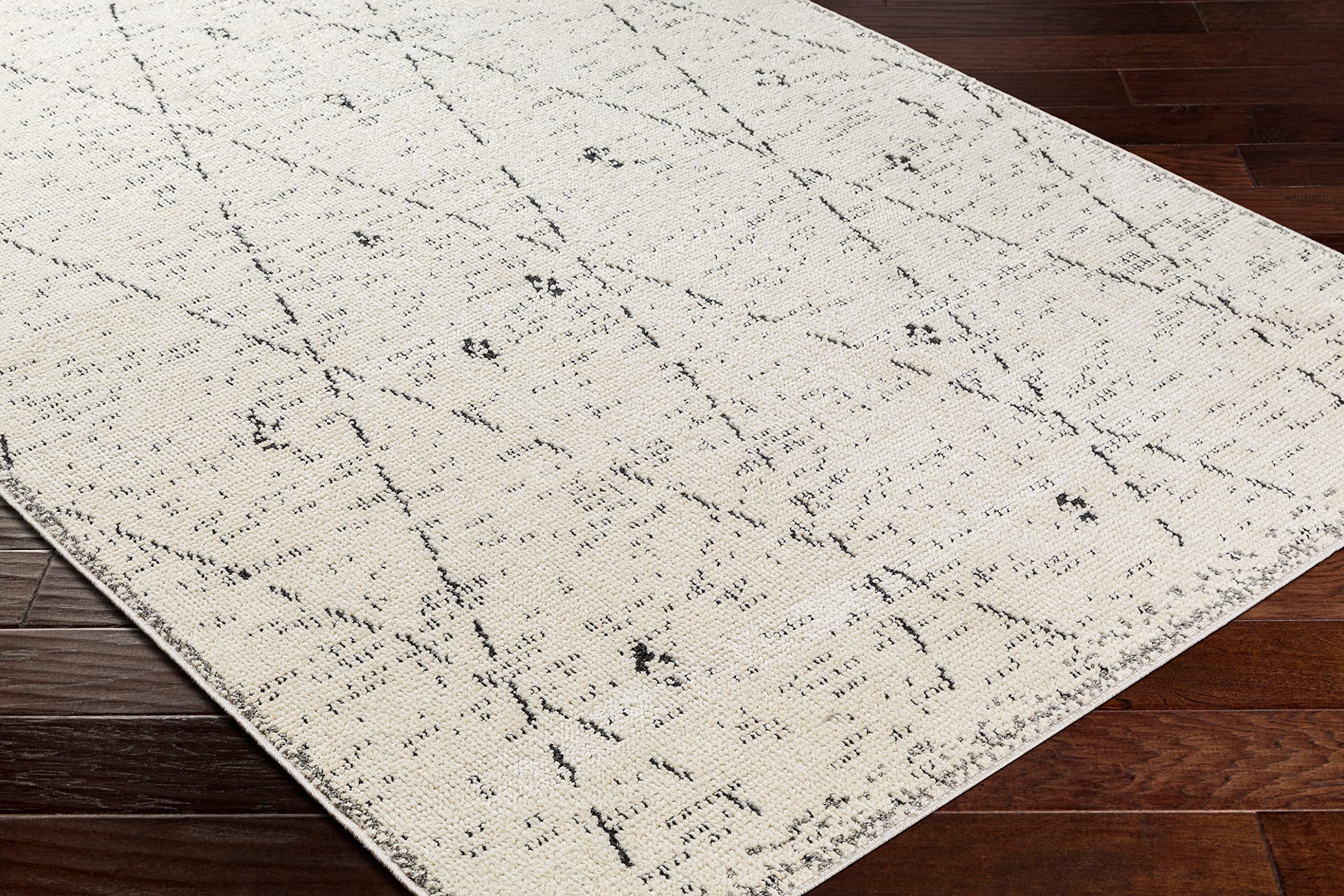 Surya Plano Tapis de Salon, bohème, Grand Tapis pour Chambre à Coucher, 160 x 213 cm, Tapis pour Salle à Manger avec Motif géométrique, Tapis de Salon scandinave Moderne crème et Noir