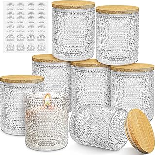 8 Pack Glass Candle Making Jars, 8 oz Clear Candle Making Containers Bul...