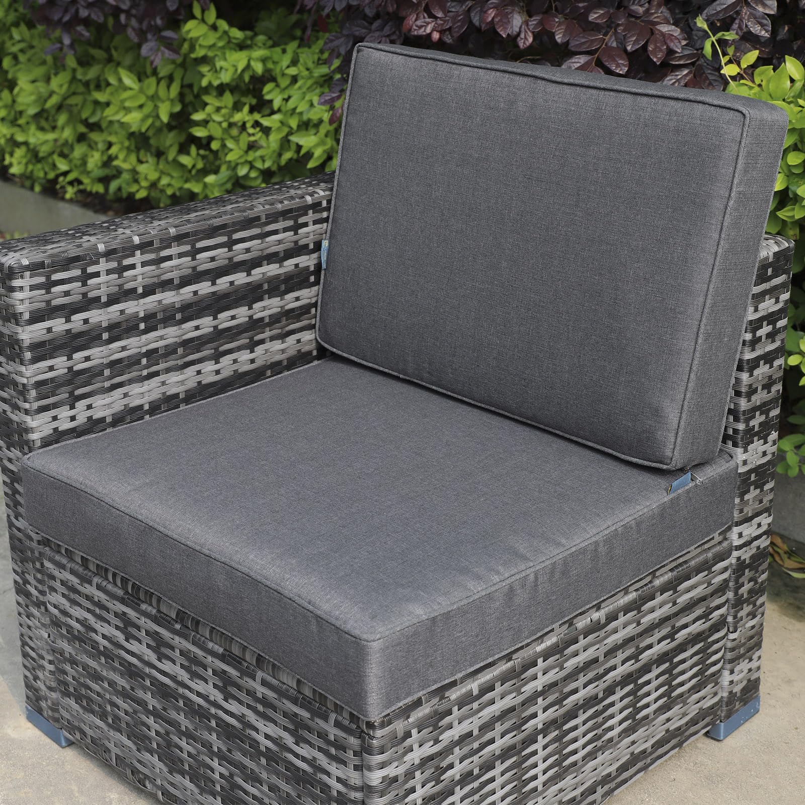 Kissen Set für Rückenlehne Sitz, Sitzkissen Outdoor Sitzpolster Gartenstuhl, Sitzauflage Rattansessel, Outdoor, Auflage, Palettenkissen, Sitzkissen, Rattanmöbel (Dunkelgrau, 60 * 60 * 10)