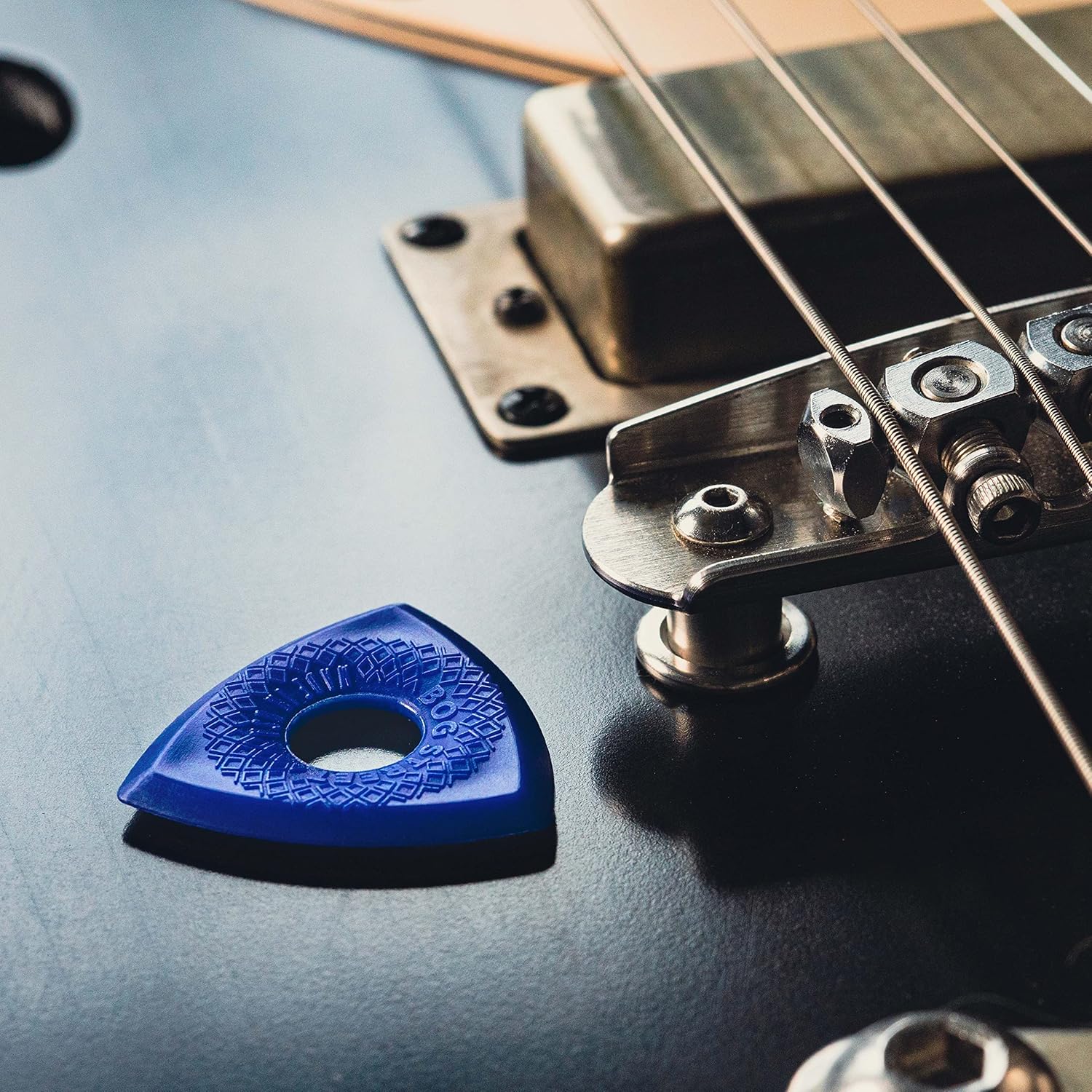 Bog Street BATTLE AXE Guitar Picks, Heavy, 3-Sided Ergonomic 3mm Guitar Picks, Blue (12-Pack)