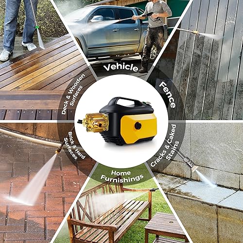 Miniatura 7 de Lavadora a presión con 3 boquillas de conexión rápida, manguera de entrada y filtro, cañón de espuma para limpieza de cochesvallasentradas