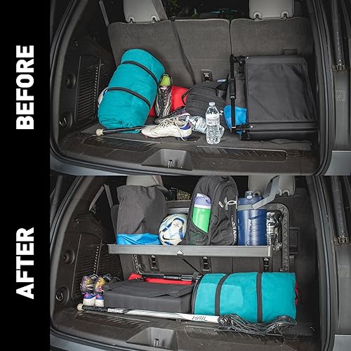 Miniatura 6 de CURT 18425 Pakka Cargo Caddie SUV Trunk Organizer, 34" x 14" Collapsible Storage Tray, Seat Back Mounted Cargo Carrier, 50 lb Capacity for Groceries