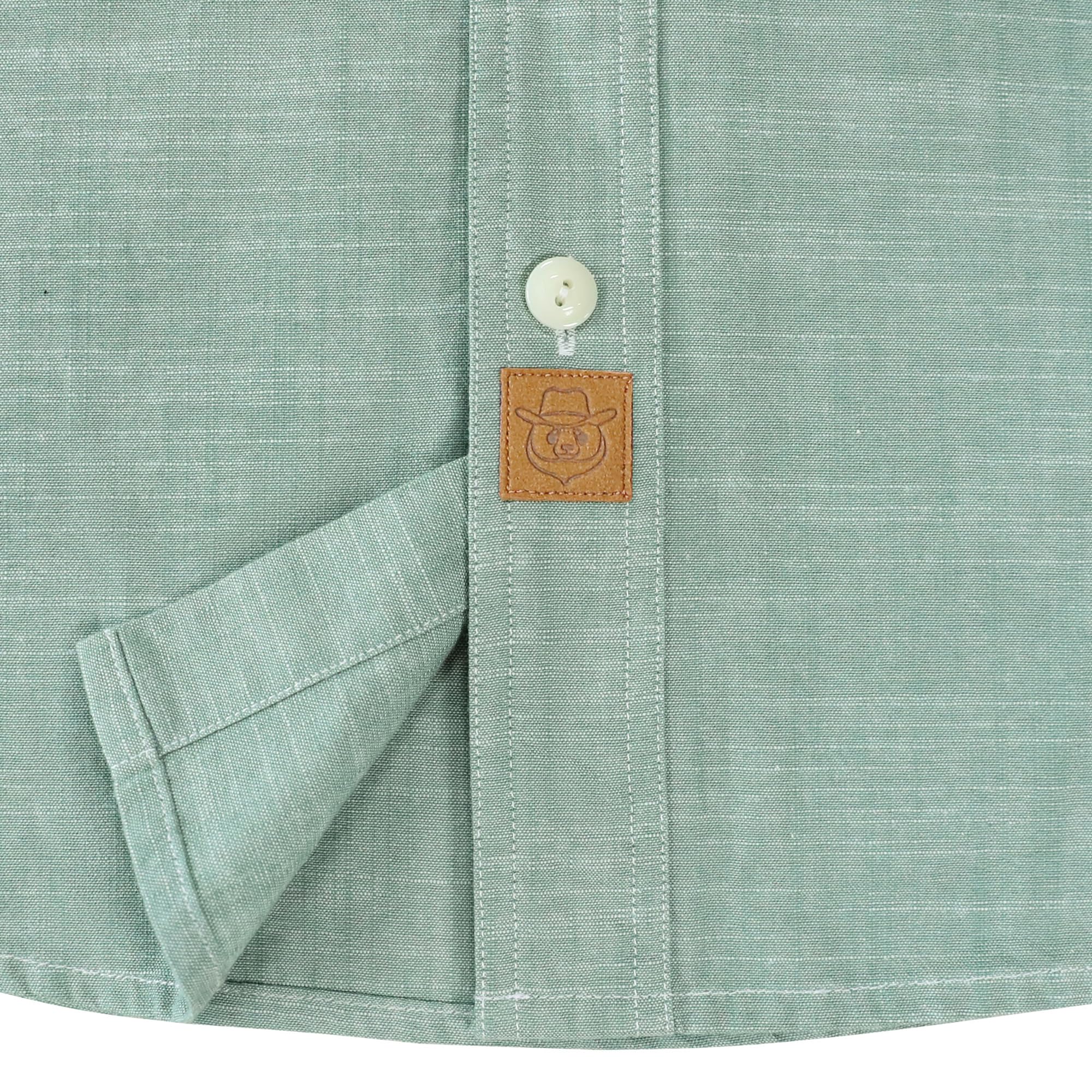 Dubinik® Camicia Uomo Maniche Corte in Chambray Cotone Leggero vestibilità Regular Due Tasche Stile Urban Casual