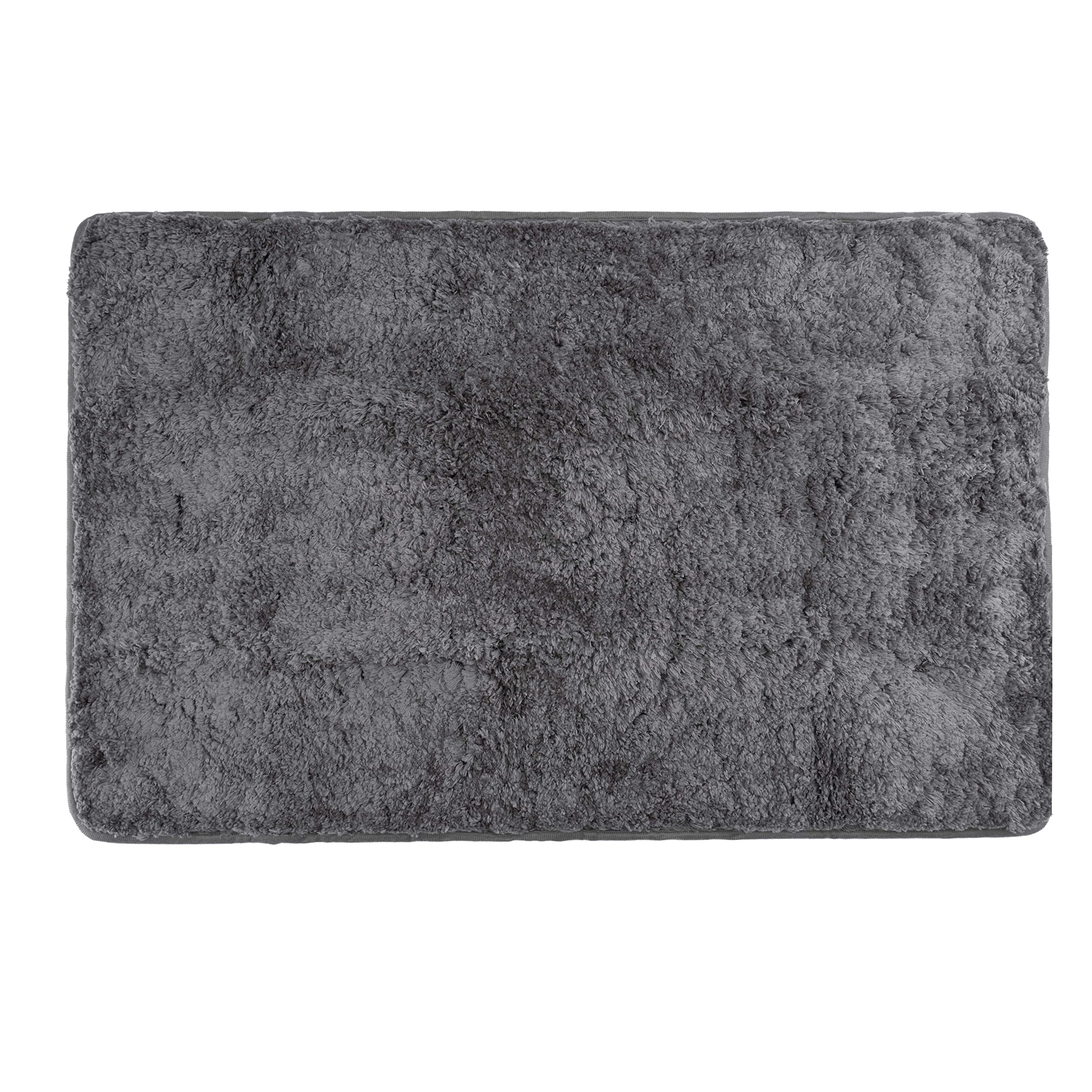 fluffy® Tappeto da bagno in microfibra con fondo antiscivolo (50 x 80 cm, Antracite)