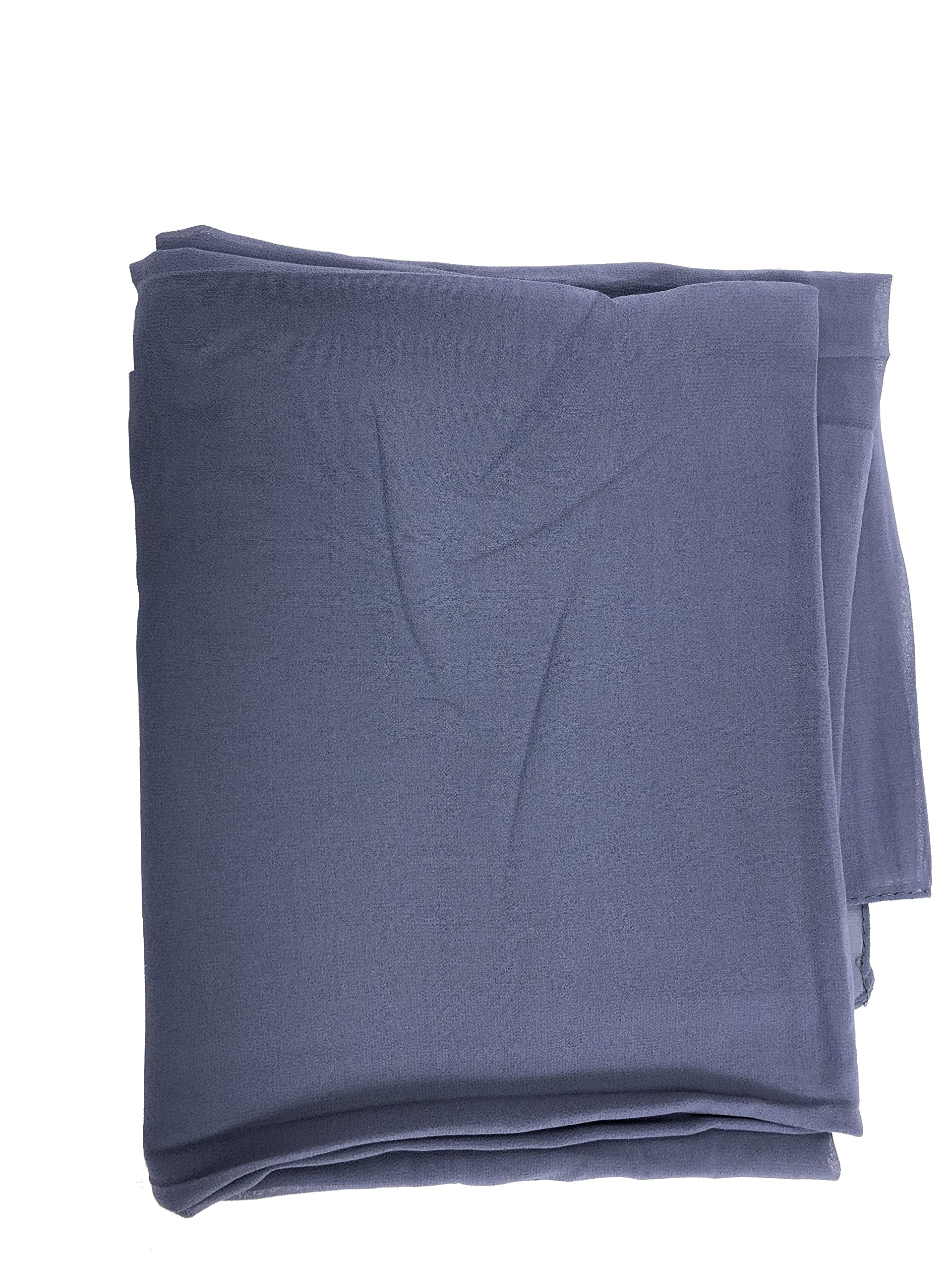 180X80 Chiffon Maxi Plain Scarf Hijab Sarong Shawl Large Wrap (Denim)