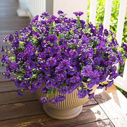 HyeFlora Artificial Flowers for Outdoors Fake Plants Outside Decoration, 12