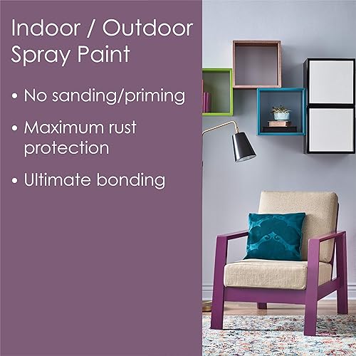 Miniatura 3 de Krylon K02709007 Fusion - Pintura en aerosol todo en uno para uso en interiores y exteriores, morado uva helada brillante, 12 onzas (paquete de 2)