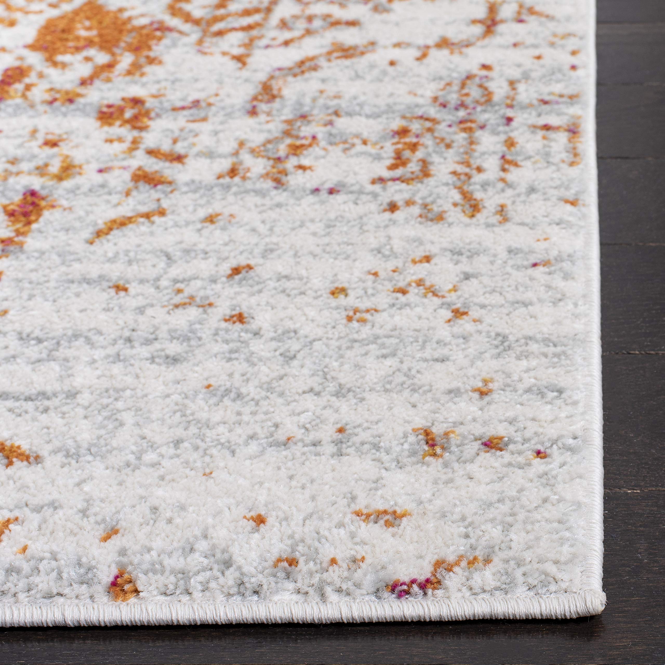 Safavieh Modern Chic Indoor Woven Rectangle Area Rug, Madison Collection, MAD603, in Orange/Ivory - Image 4