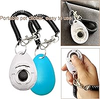 Vista 5 de Chadou Clicker de entrenamiento para mascotas como perro, gato, caballo, pájaro, delfín, cachorro con correa para la muñeca, paquete de 2