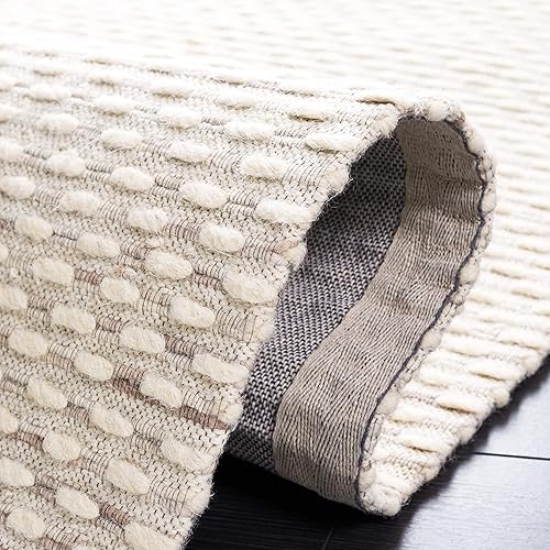 Miniatura 5 de SAFAVIEH Marbella Collection - Alfombra de área de 5 x 8 pies, color beige, lana hecha a mano, ideal para zonas de alto tráfico en sala de estar,