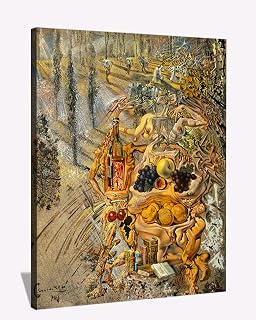 Dali Canvas Art Salvador Dali Dionysus Spitting Wall Art Framed Painting for Bedroom Livingroom Office Ready to Hang