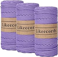 Vista 24 de Cuerda de macramé de poliéster trenzado de 4 mm, 140 yardas / 426 pies, suministros de macramé para manualidades DIY, hilo elástico para crochet