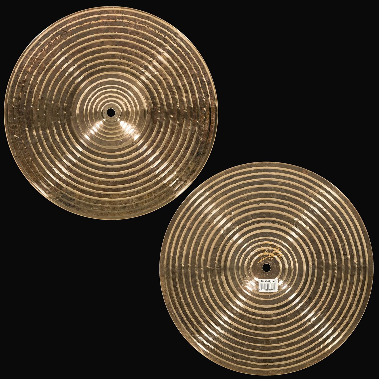 Meinl Cymbals Byzance 13" Dark Spectrum Hihats, Pair — Made in Turkey — Hand Hammered B20 Bronze, 2-Year Warranty, B13SH