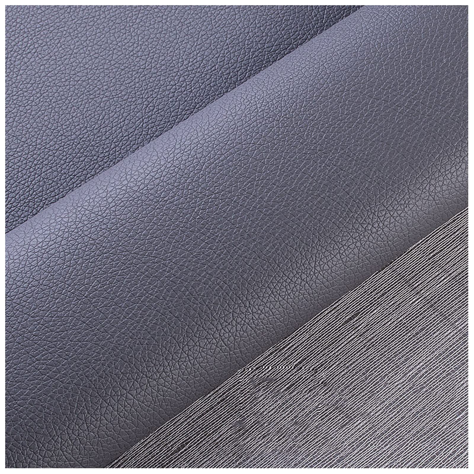 AITAF Faux Leather Fabric Roll Water Resistant Upholstery Fabric Pu Leather Fabric Leatherette Fabric Vinyl Fabric By The Metre For Cars, Sofa Chair Seat Cover, DIY Crafts Covering (Color : Grey)