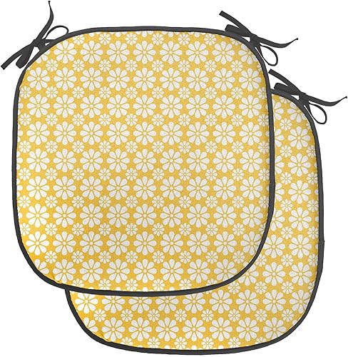 Vista 298 de Lunarable Orient - Juego de 6 cojines de asiento para silla, diseño de estrellas marroquíes, espirales y curvas abstractas, ilustración oriental