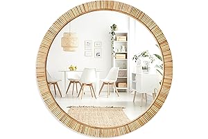 Barnyard Designs Boho Round Mirror: Rustic Nursery Charm