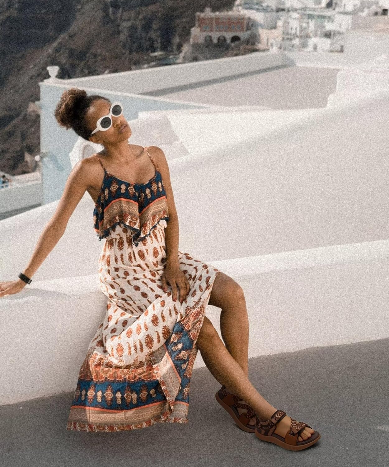 KuaiLu Womens Orthopedic Walking Sandals Arch Support Recovery Sport Outdoor Hiking Water Sandles Thick Athletic Cushion Comfortable Plantar Fasciitis Adjustable Sandals US6-12 - Image 2