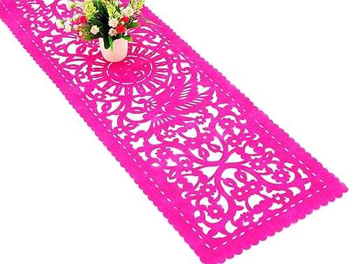 Camino de mesa para fiesta mexicana, 18 x 72 pulgadas, decoraciones de fiesta, Cinco de Mayo, bodas mexicanas, papel picado, camino de mesa rosa,