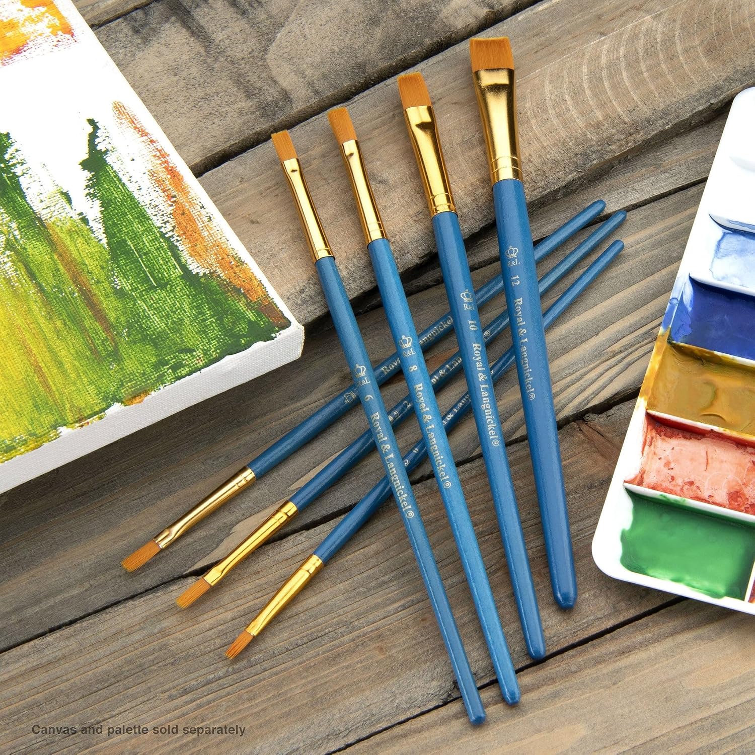 Royal & Langnickel Royal Zip N' Close Gold Taklon Shader 7-Piece Brush Set