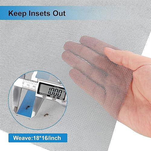 Miniatura 3 de Kit de reparación de puertas de pantalla y mosquitera, malla de fibra de vidrio de 39 x 118 pulgadas con herramienta rodante y ranura de retención