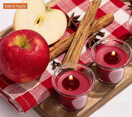 Miniatura 51 de HYOOLA Clear Cup Velas votivas perfumadas – Blanco – 12 horas de tiempo de combustión – Paquete de 4 – Fabricado en Europa Blanco,Amarillo