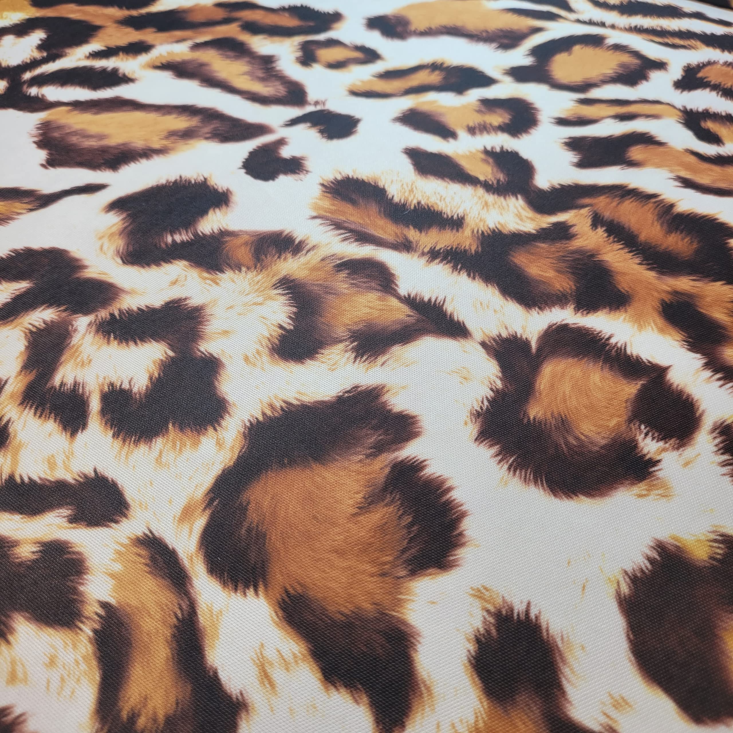 Floral Floral ITY Jersey Fabric Elastane 4-Way Stretch 58" Fashion Dress Meter (Ivory Cheetah), Medium - Image 2