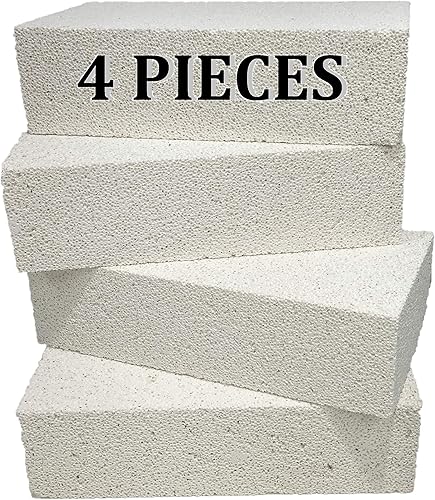 Executive Deals Ladrillo de fuego aislante para hornos, hornos, chimeneas, forjas, 4 piezas de ladrillo completo (9 x 4.5 x 2.5 pulgadas) 2300F
