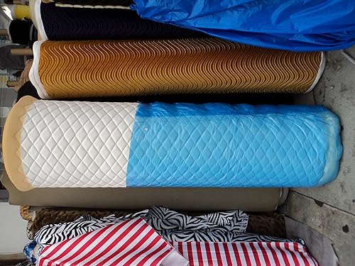 Miniatura 3 de Tela blanca acolchada de vinilo con tapicería de espuma de 38 pulgadas por The Yard