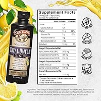 Vista 6 de Barlean's Total Omega 3 6 9 Suplemento de aceite de pescado líquido con borraja y aceite de linaza 6,468 mg de Omegas EPA, DHA, ALA y GLA