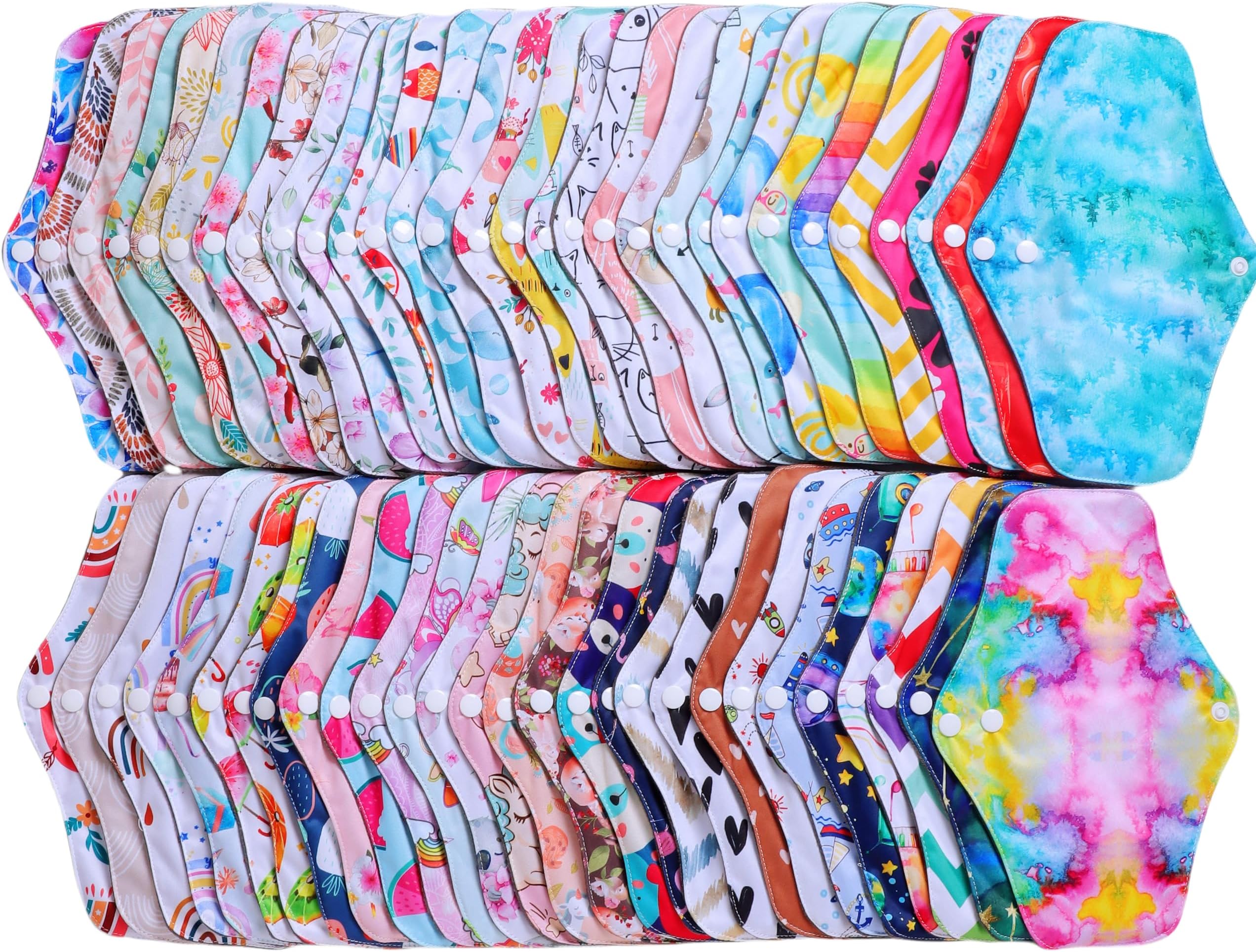 10 pcs M Size Random Prints Reusable Cloth Menstrual Pads for Women Period(10M-randomprints)