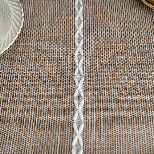 Miniatura 5 de Manteles cuadrados pequeños rústicos de lino sin arrugas, lavable, mantel bordado de granja para interiores y exteriores, mesa de café, decoración