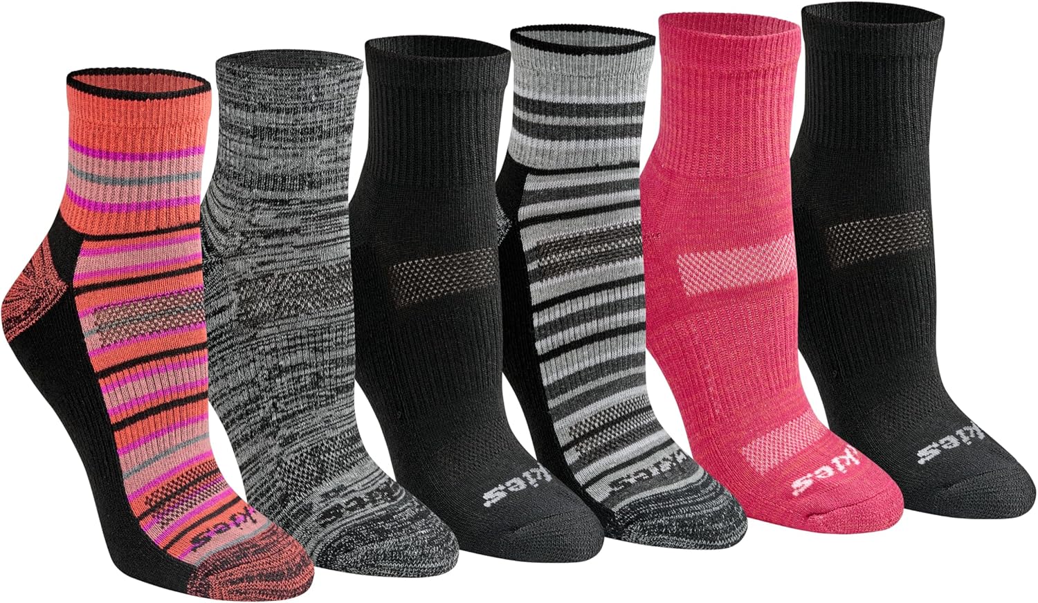 Dickies Women's Dri-tech Moisture Wicking Quarter Socks (6 & 12 Pairs)