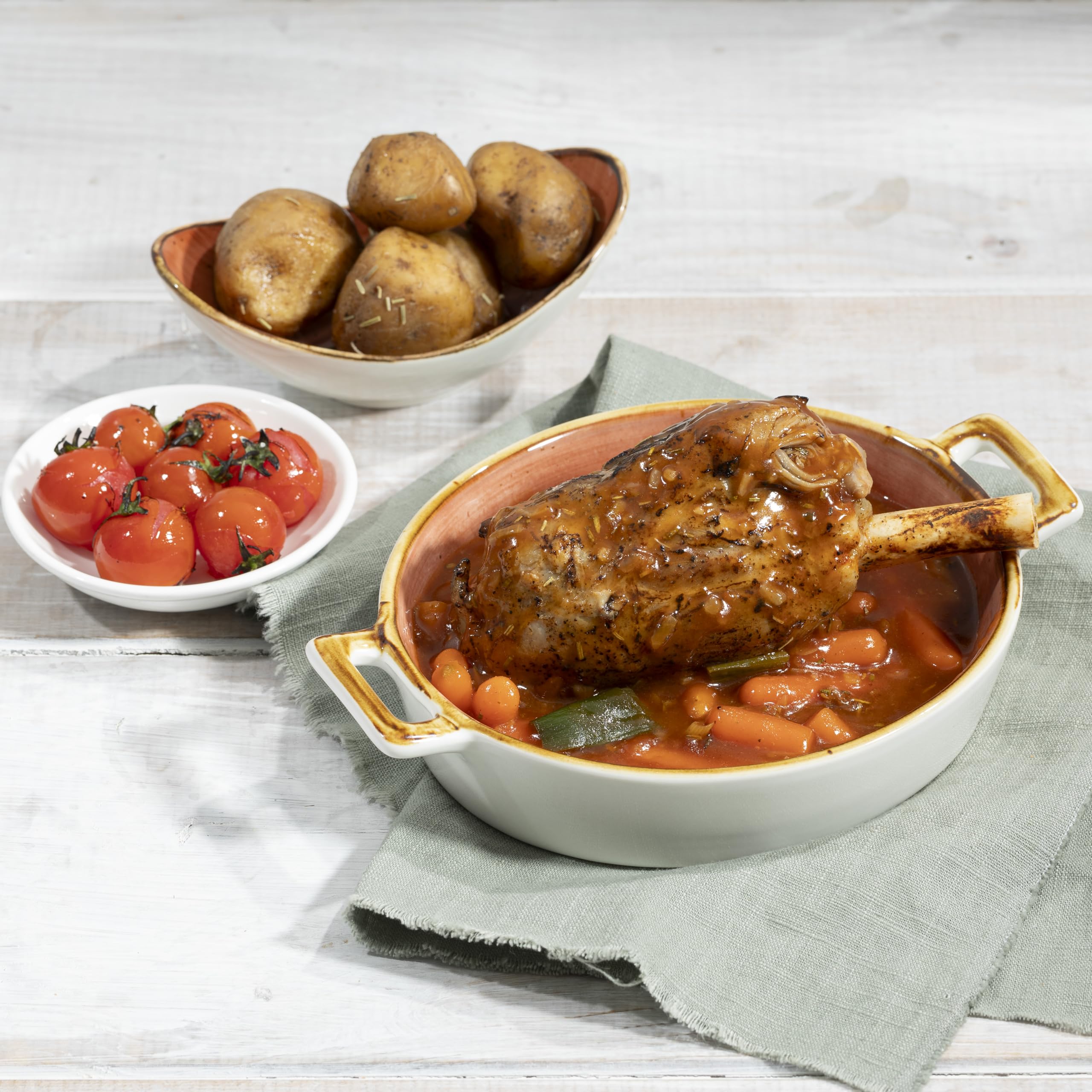 LANDPERLE Lammhaxe ca. 400g | Jarret D'agneau Confit | Lammstelze vakuum-gegart im eigenen Saft & Fett | Lammfleisch mit Knochen ohne künstliche Zusatzstoffe und Geschmacksverstärker (1)