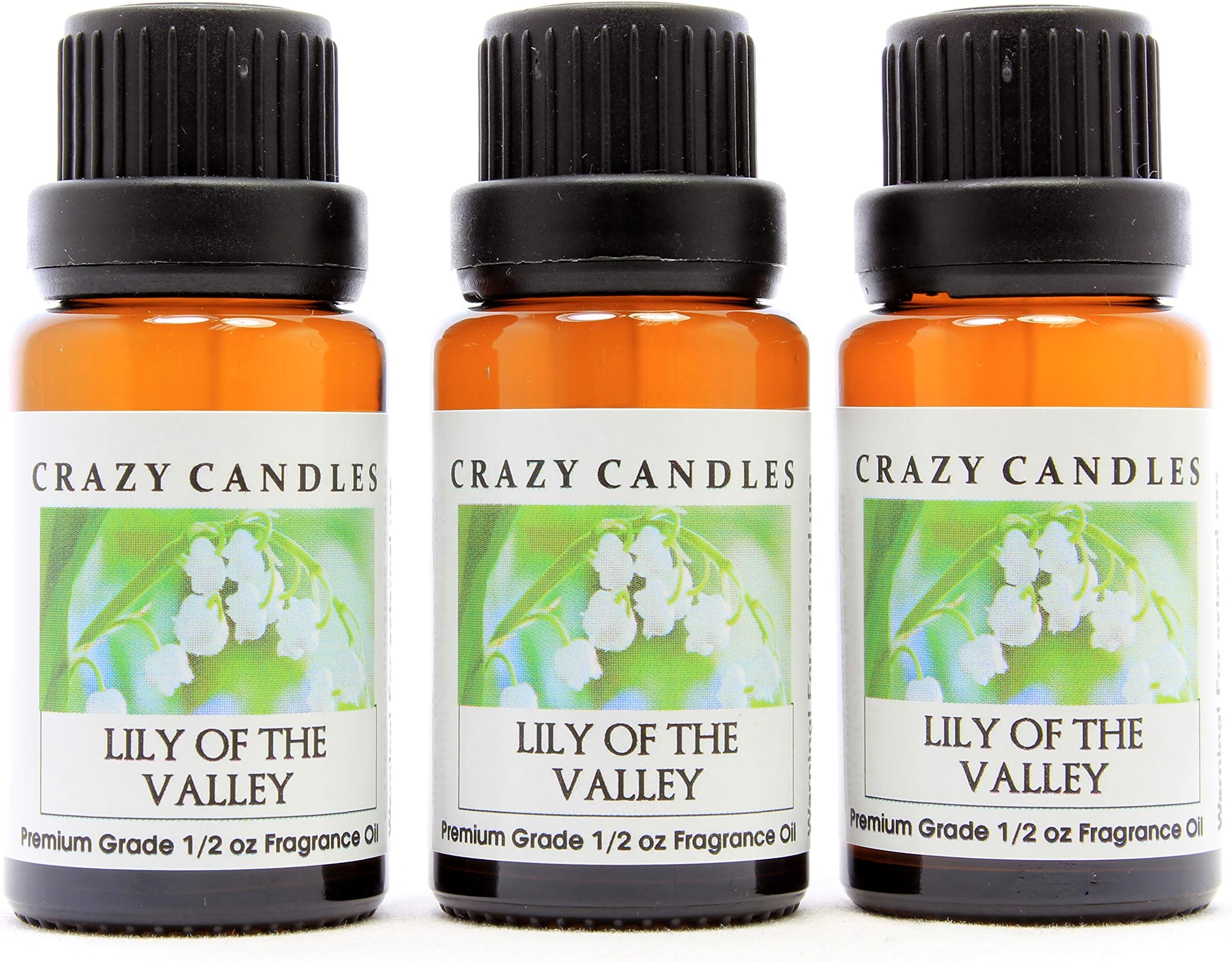 Lily of The Valley (Made in USA) 3 Bottles 1/2 Fl Oz Each (15ml) Premium Grade Scented Fragrance Oil