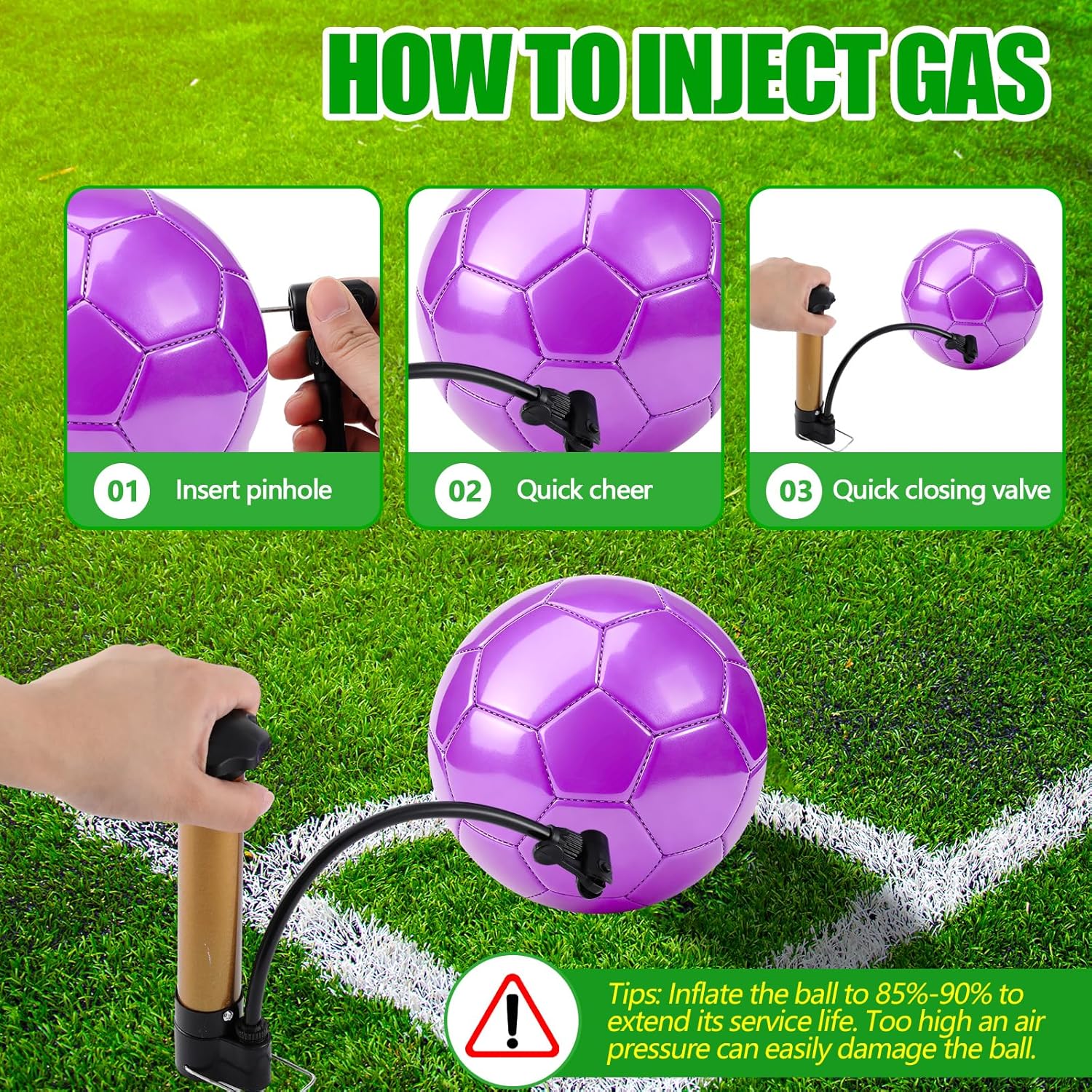 Realspring 6 Pcs Soccer Balls Bulk Size 3 4 5 with Pump Needle Storage Bag Operation Christmas Soccer Balls for Youth Outdoor Training Christian Charity Donation Supplies - Image 3