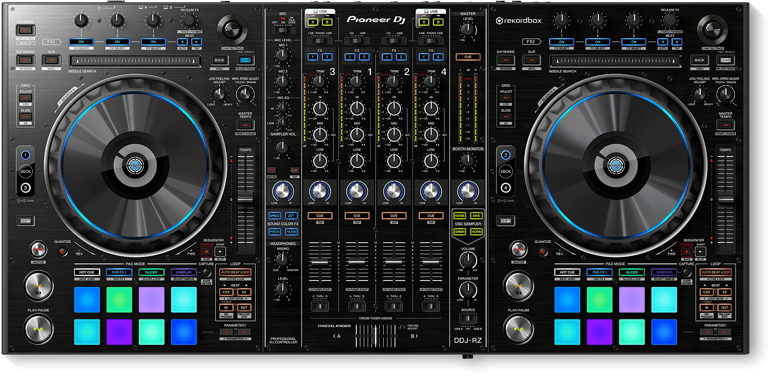 Pioneer DDJ-RZ Flagship 4-Channel Controller for Rekordbox DJ