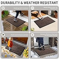 Vista 4 de Yimobra Tapete grande para puerta exterior, 36 x 24 pulgadas, impermeable, resistente, para puerta delantera, tapete de entrada de goma