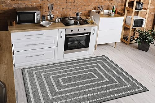 Vista 176 de Adiva Rugs - Alfombra para interior y exterior, tapete fácil de limpiar, resistente a la intemperie y las manchas, para comedor, patio, terraza