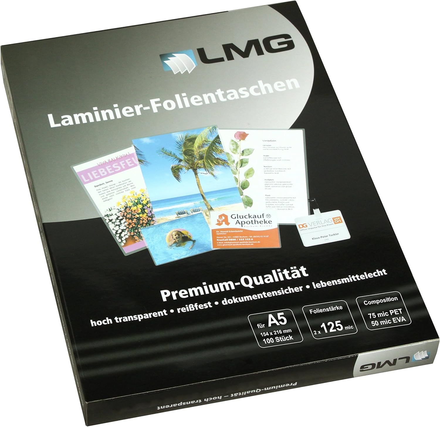 LMGA5-125 Laminating Pouches A5 154 x 216 mm 2 x 125 mic Pack of 100
