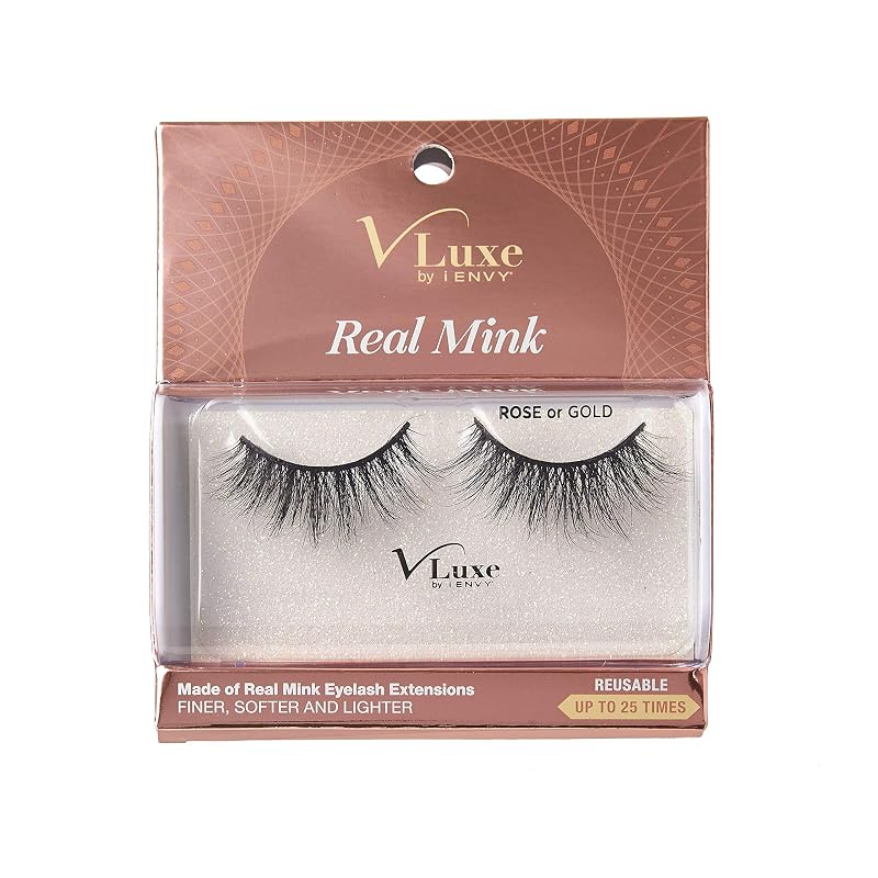 Cílios postiços iENVY V Luxe de vison, modelo longo, Rose ou Gold