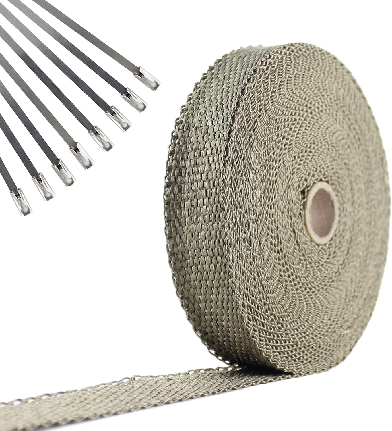 Exhaust Pipe Wrap, Heat Shield Tape in: Fiberglass, Basalt (Titanium), Vermiculite or Foil Faced.