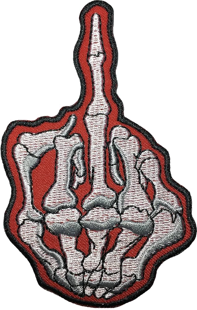 パンツ 198 mnml skeleton middle finger Hot Leathers PPB1013 Skeleton Middle Finger Reflective 3