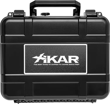 Xikar Cigar Travel Carrying Case ، يحمل 40 سيجارًا ، يتضمن مرطبًا ، مانع لتسرب الماء ، مقاوم للسحق ، موديل 250Xi ، أسود
